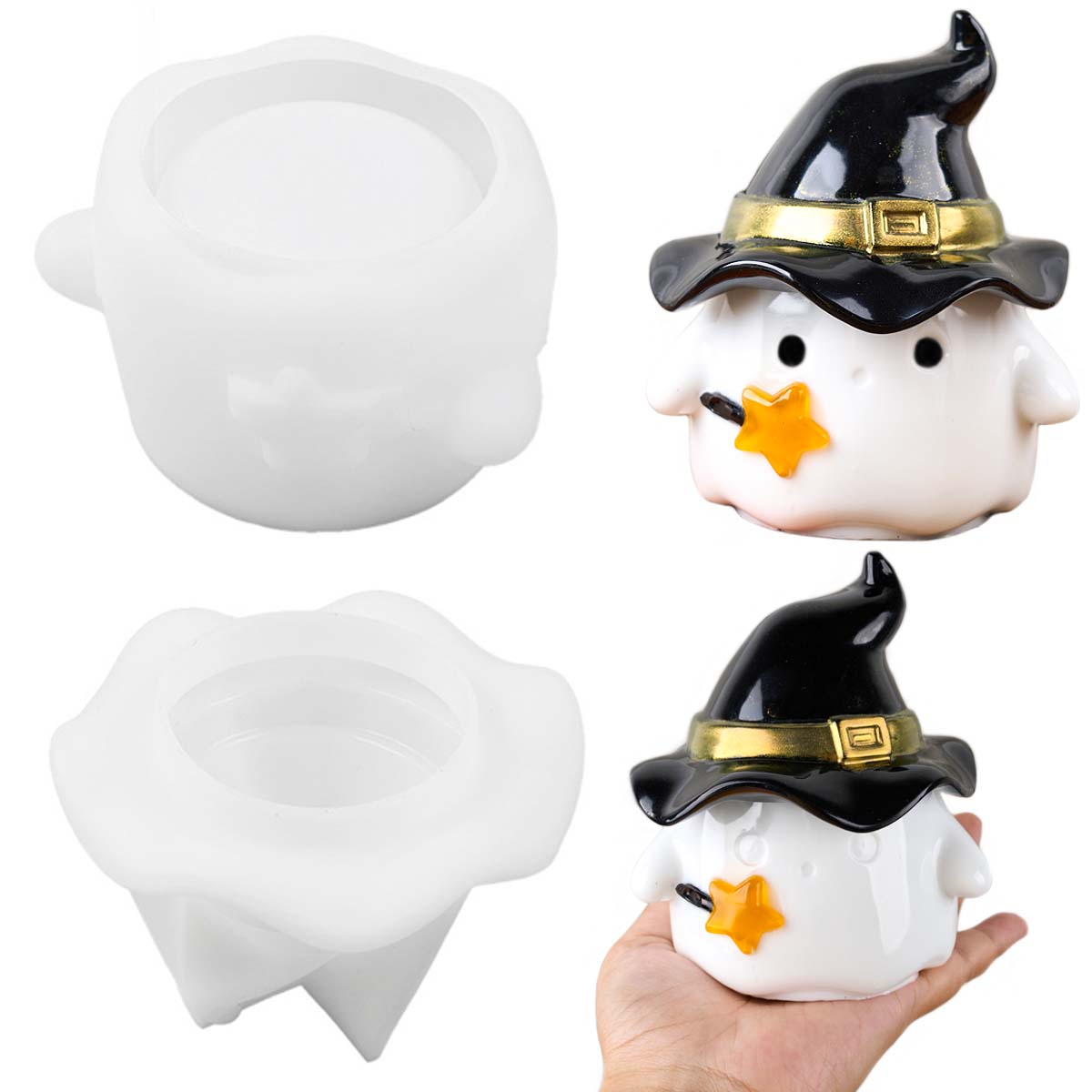 Potsticker Mold - Hat Ghost Candle Jar Silicone Mold