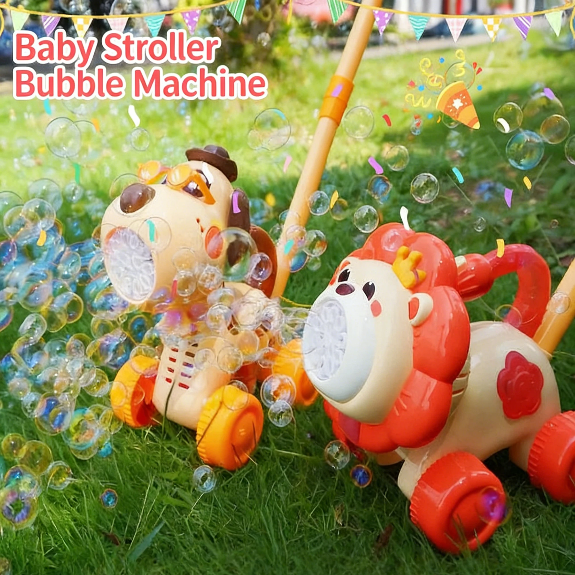 Hot Dog Press - 2in1 Electric Bubble Cart Dog Lion