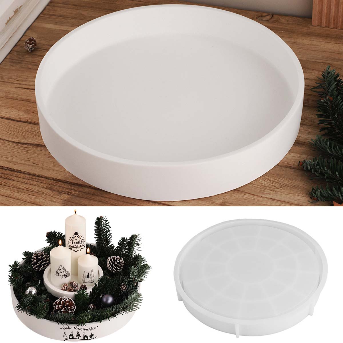 Concrete Round Candle Bowl Ves - Potsticker Mold review and price